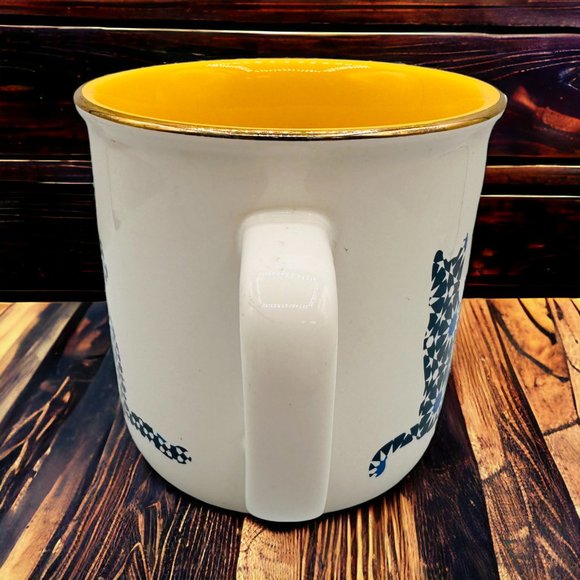 Davids Tea Cat Mosaic Mug - Gold Rimmed - RARE - Picture 3 of 6